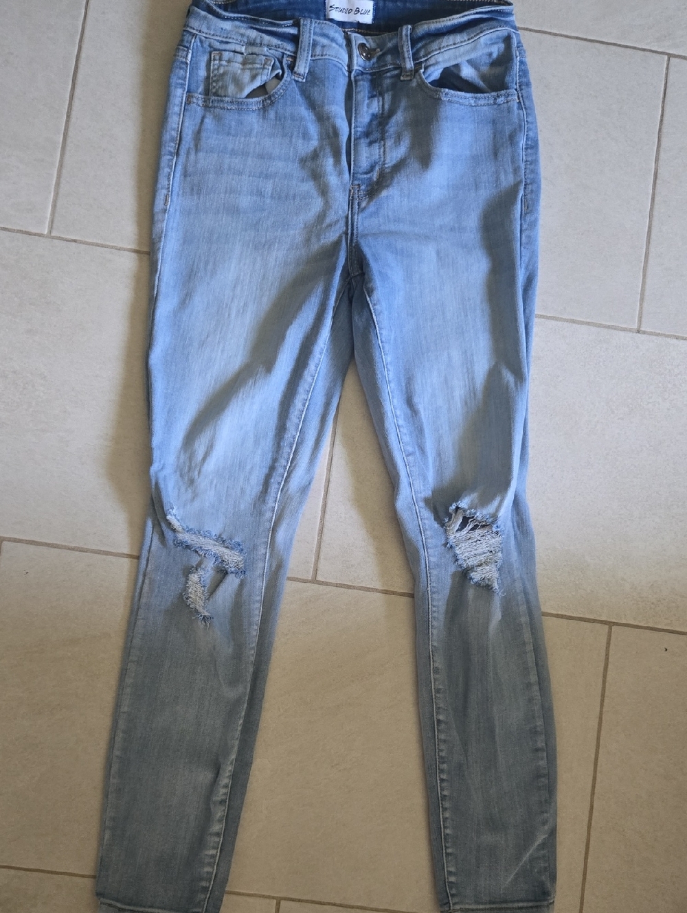 Studio Blue Light Blue Distressed Skinny Jeans